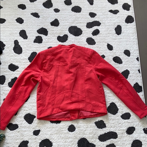 H&M Red Leather Jacket - Picture 3 of 4